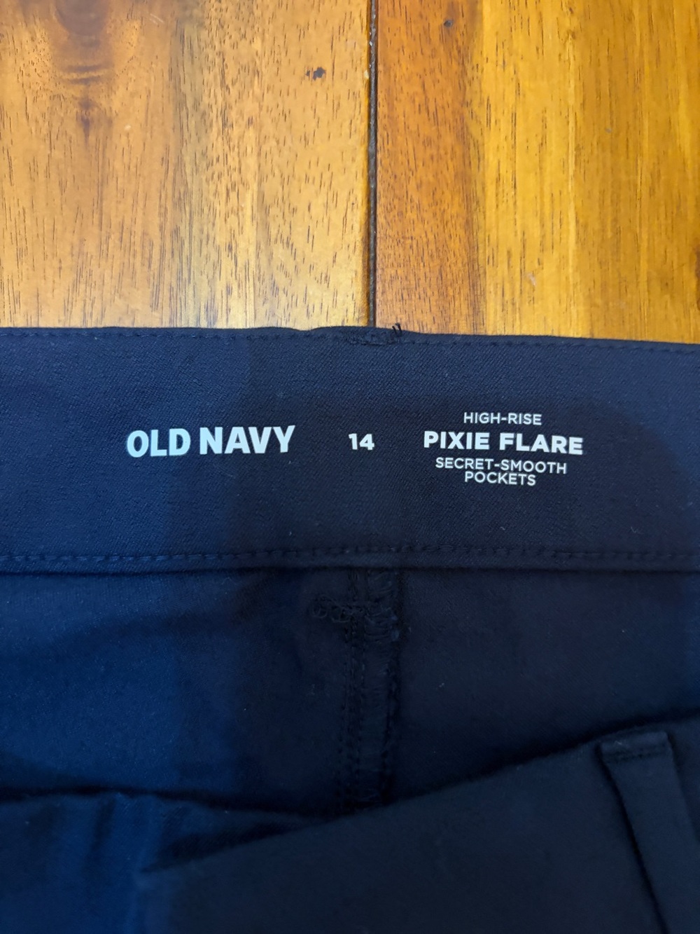 Old Navy High-Waisted Pixie Flare Pants Navy Blue Dress Trousers Stretch size 14 - Picture 2 of 6
